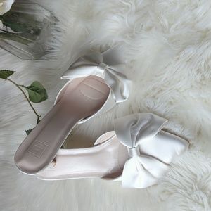 White Bow Heels Bridal
